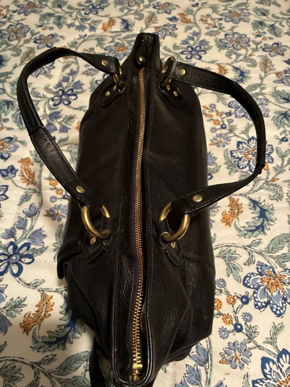 Coach Black Leather Shoulder Tote with Gold Hardware - Picture 5 of 11